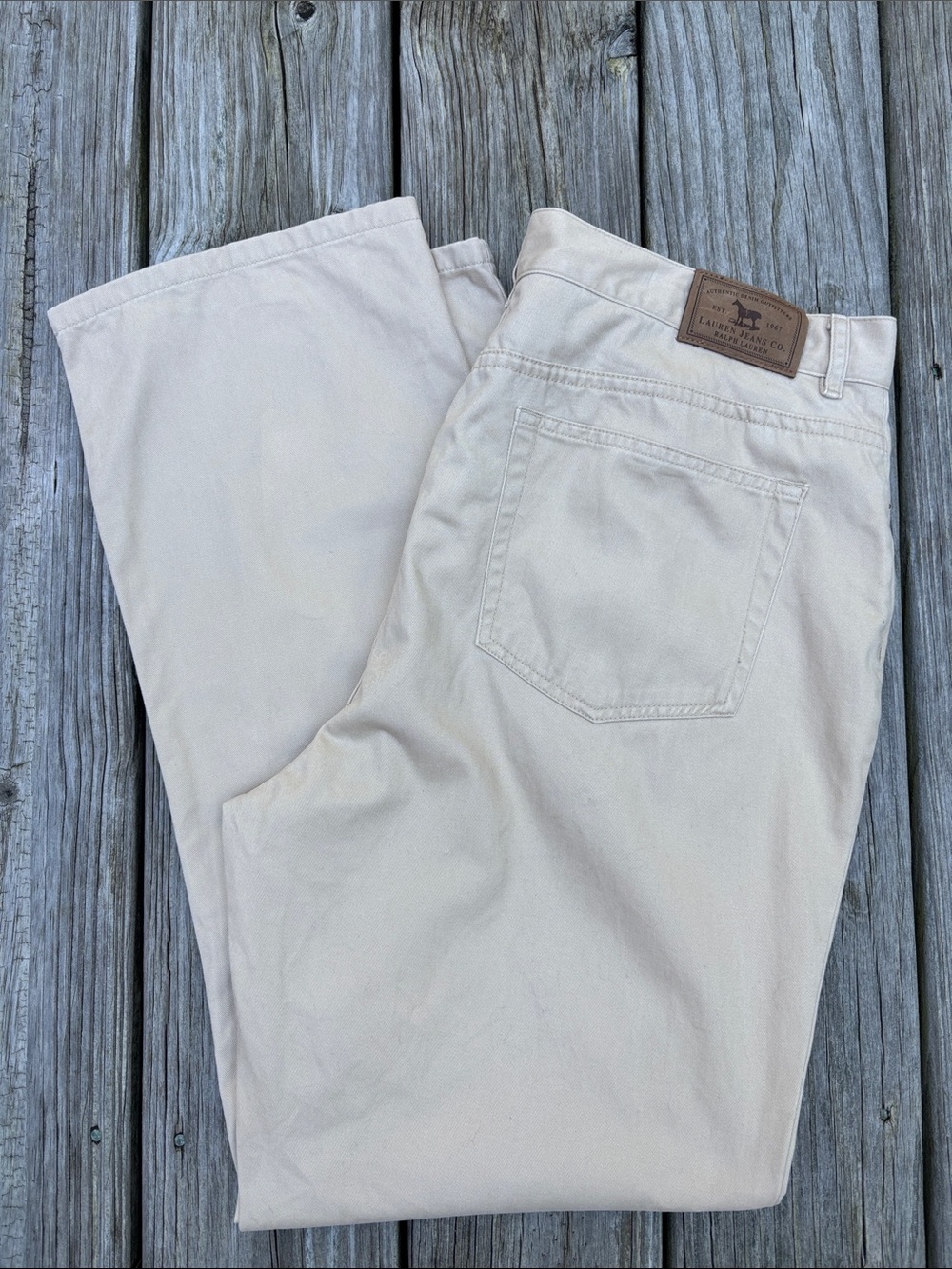 Vintage Lauren Jeans Co. Ralph Lauren Khaki Twill Pants Heritage Preppy Size 14
